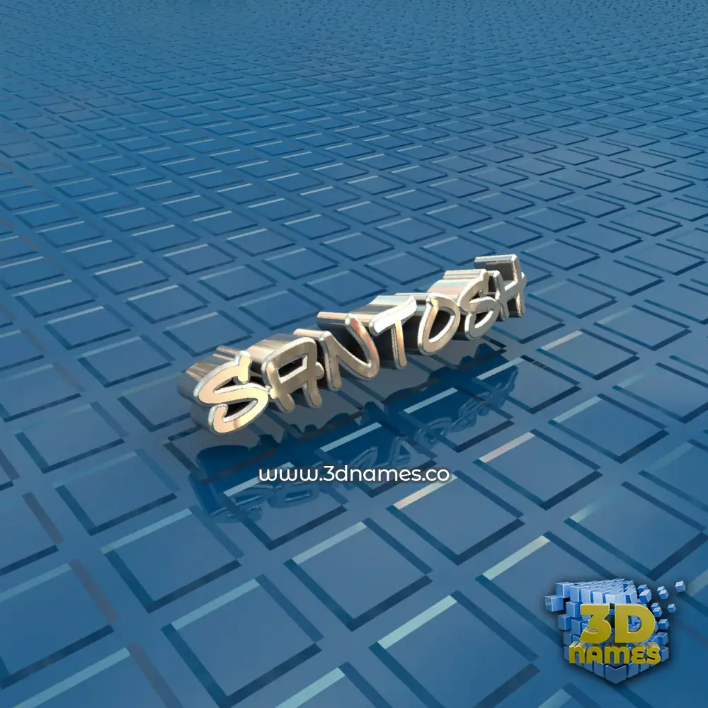 santosh in Blue Bling style - 3D name wallpaper
