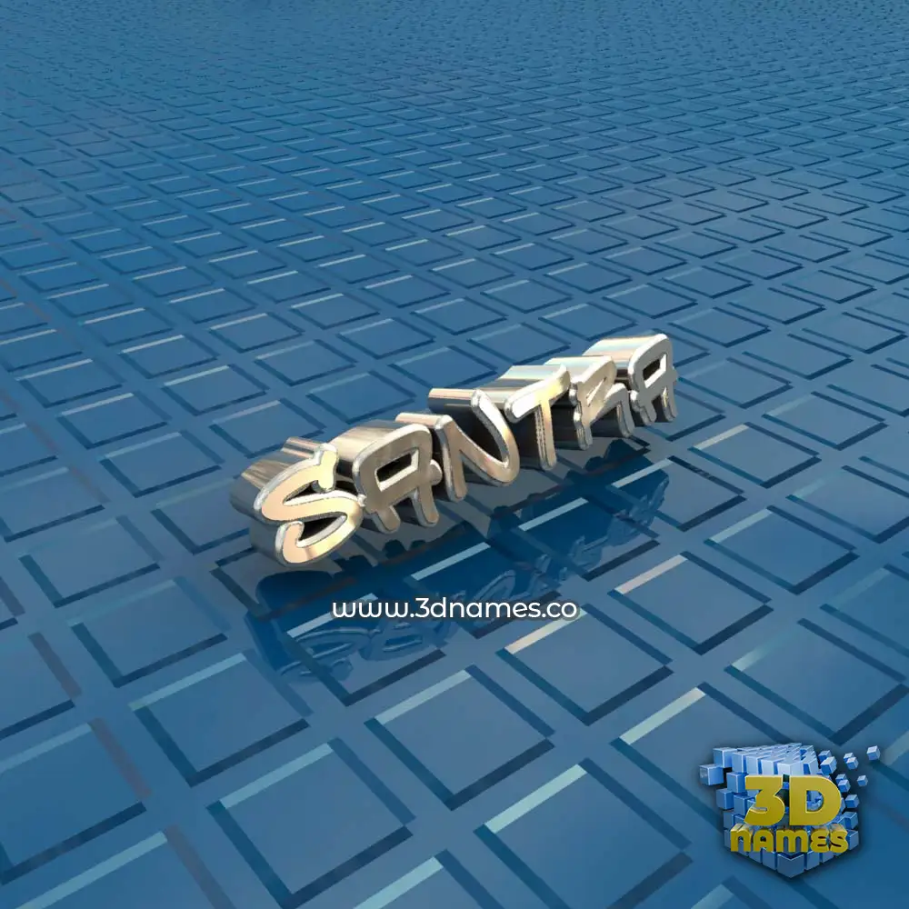 santra in Blue Bling style - 3D name wallpaper
