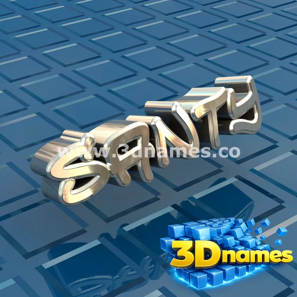 santy in Blue Bling style - 3D name wallpaper