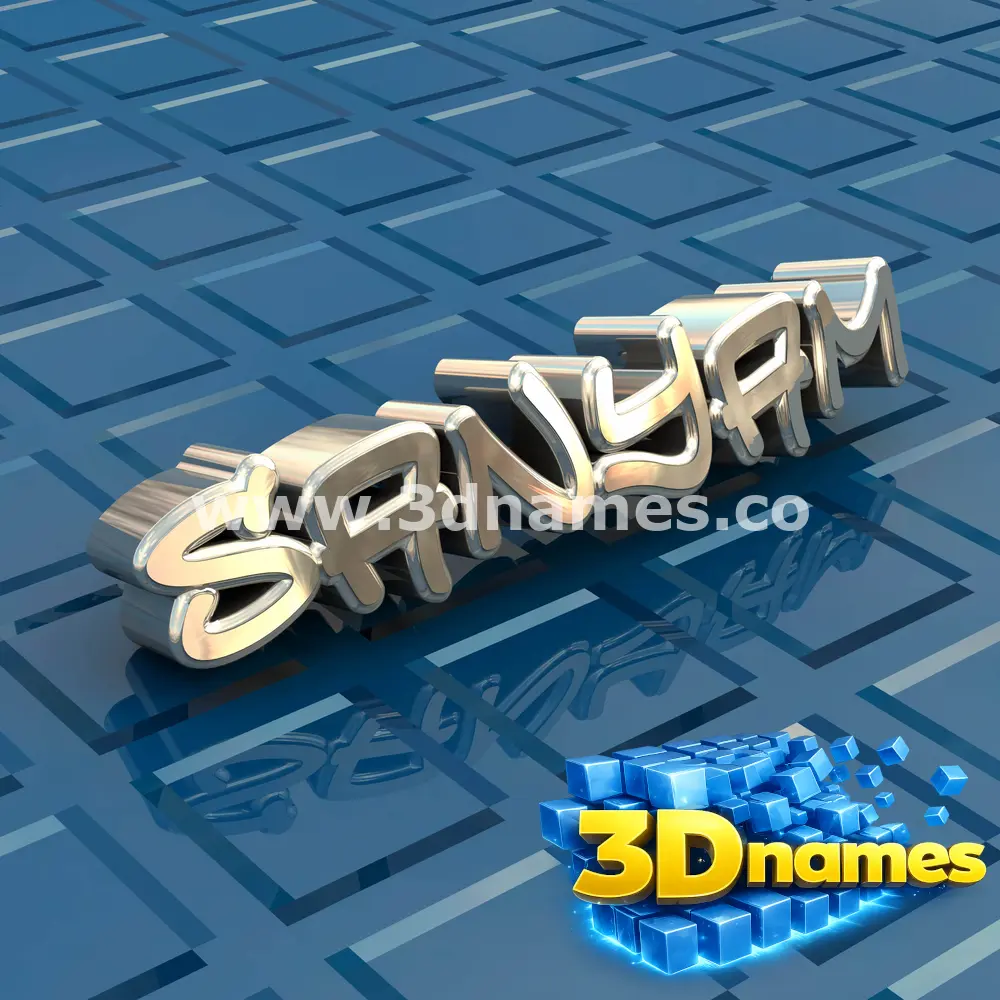 sanyam in Blue Bling style - 3D name wallpaper