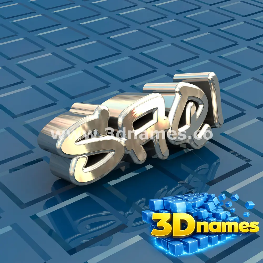 saqi in Blue Bling style - 3D name wallpaper