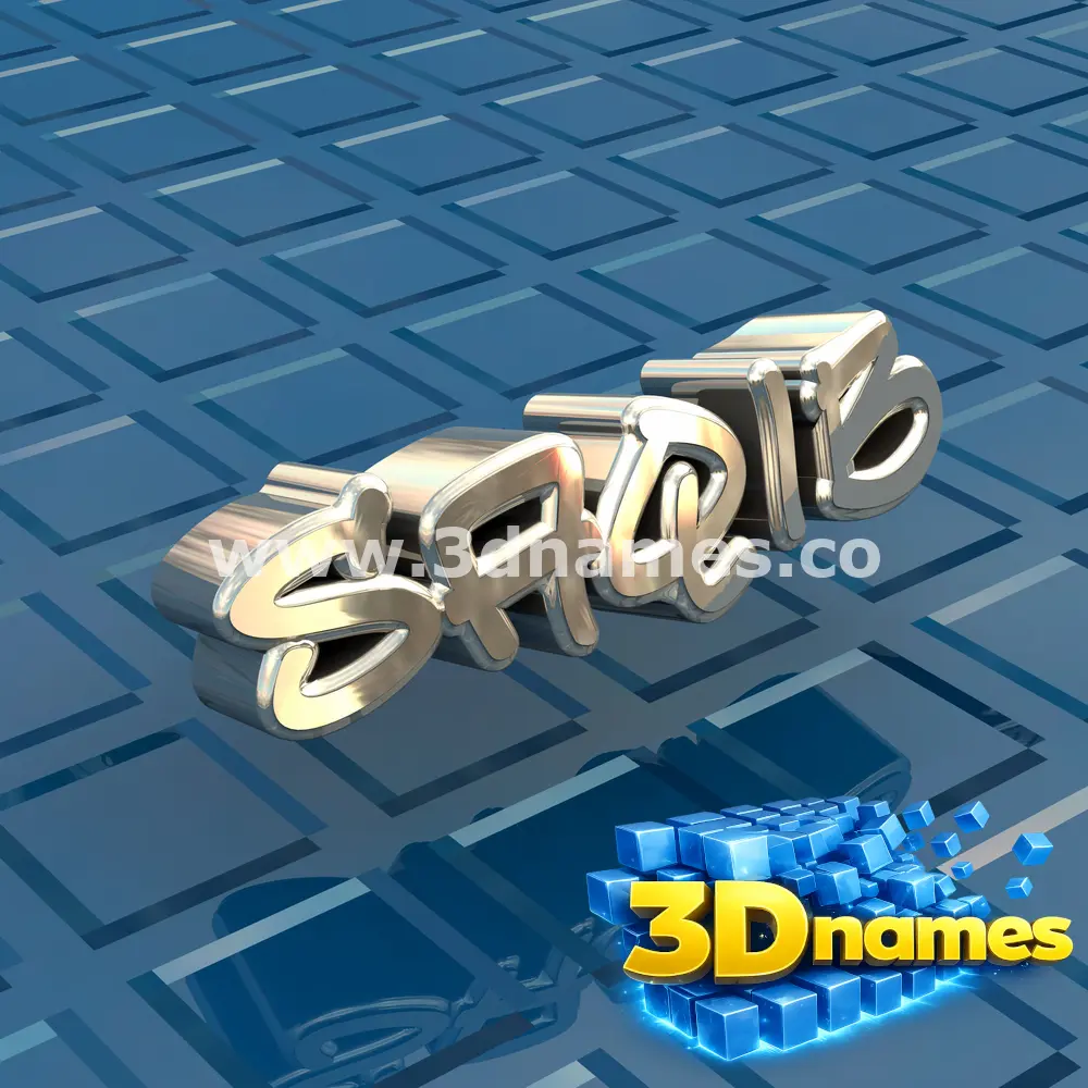 saqib in Blue Bling style - 3D name wallpaper