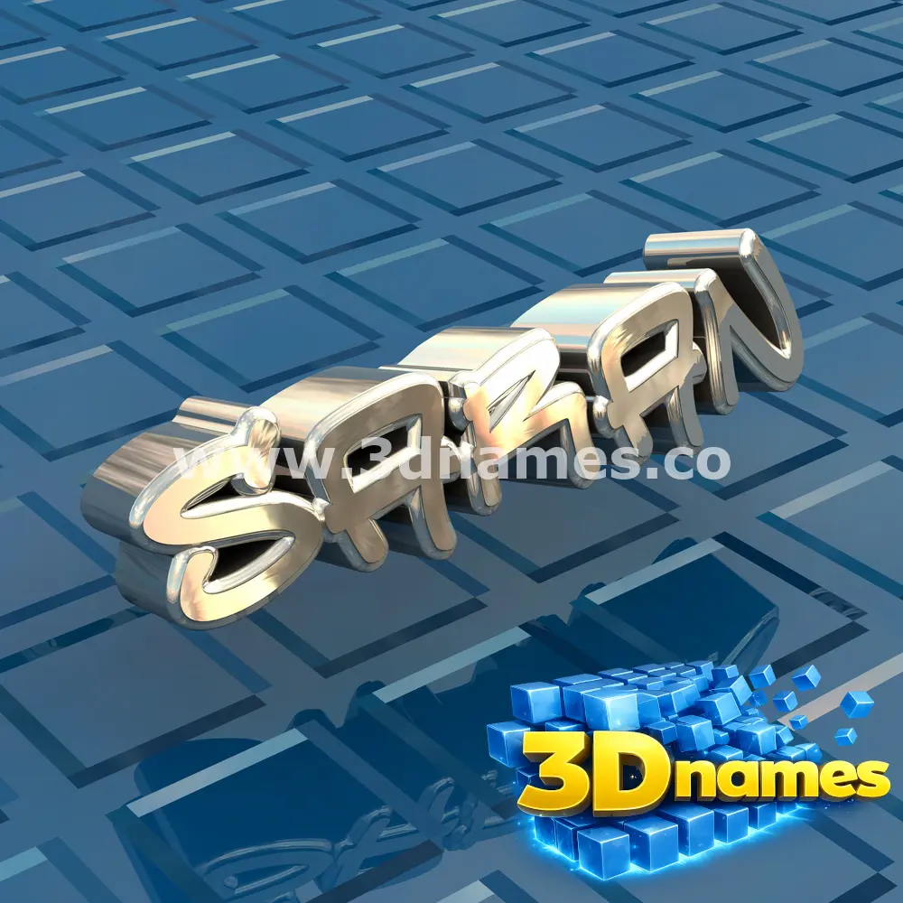 saran in Blue Bling style - 3D name wallpaper