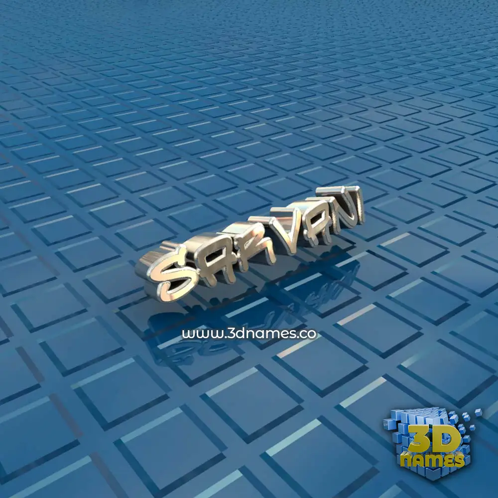 sarvani in Blue Bling style - 3D name wallpaper
