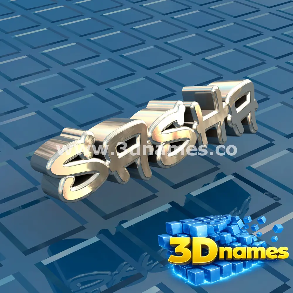 sasha in Blue Bling style - 3D name wallpaper