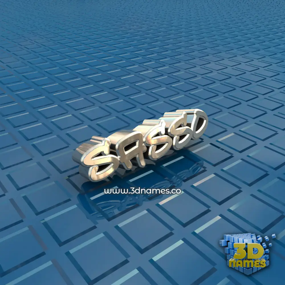 sasso in Blue Bling style - 3D name wallpaper