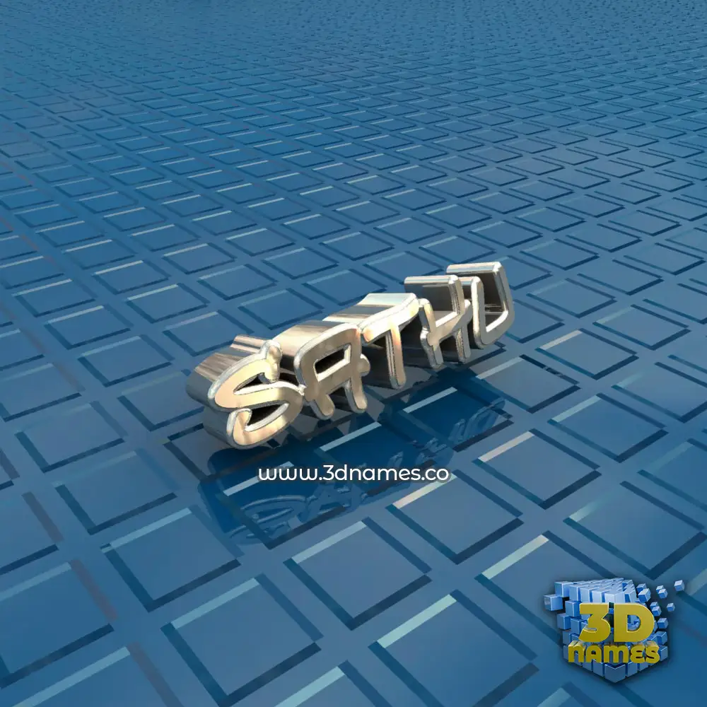 sathu in Blue Bling style - 3D name wallpaper