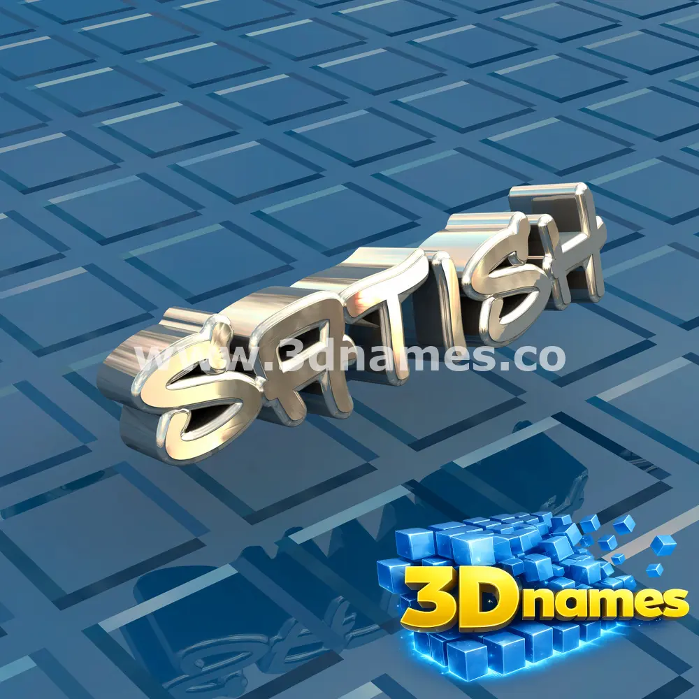 satish in Blue Bling style - 3D name wallpaper