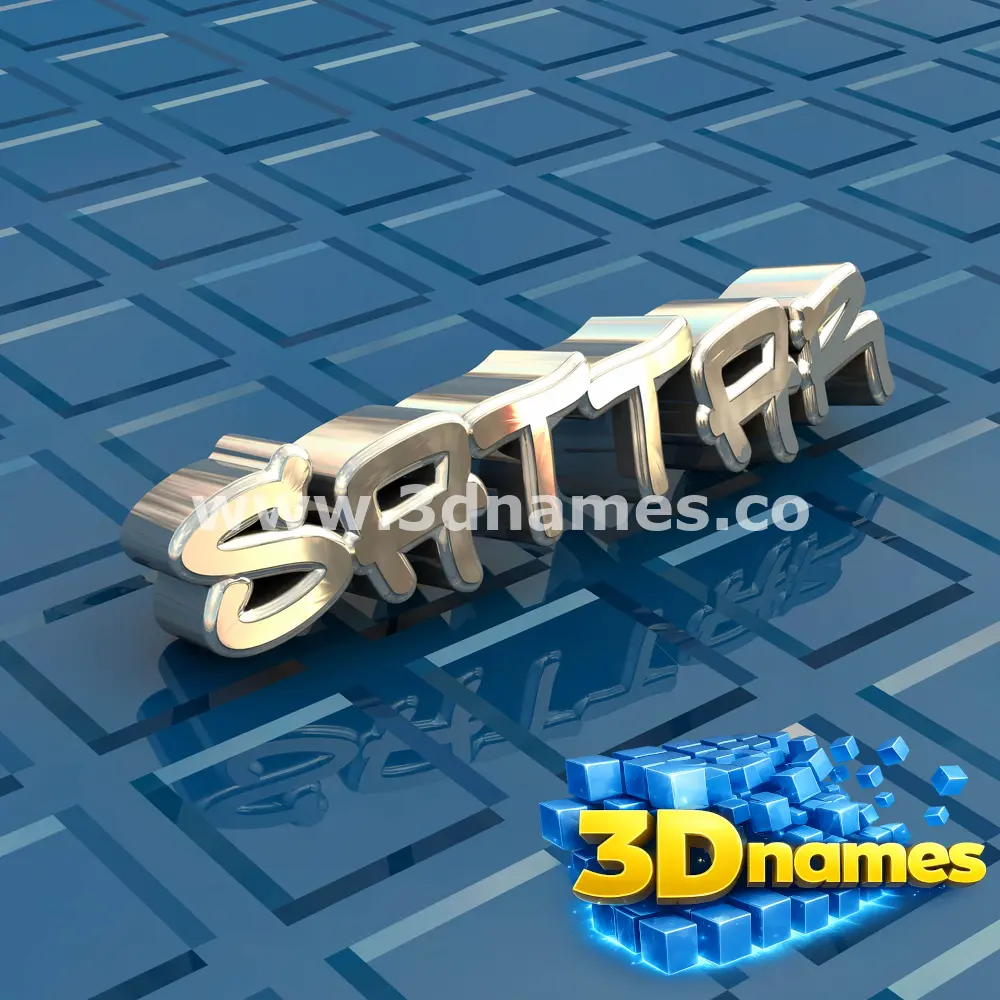 sattar in Blue Bling style - 3D name wallpaper