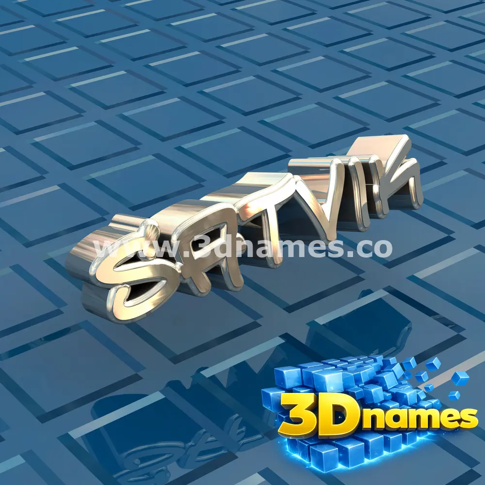 satvik in Blue Bling style - 3D name wallpaper