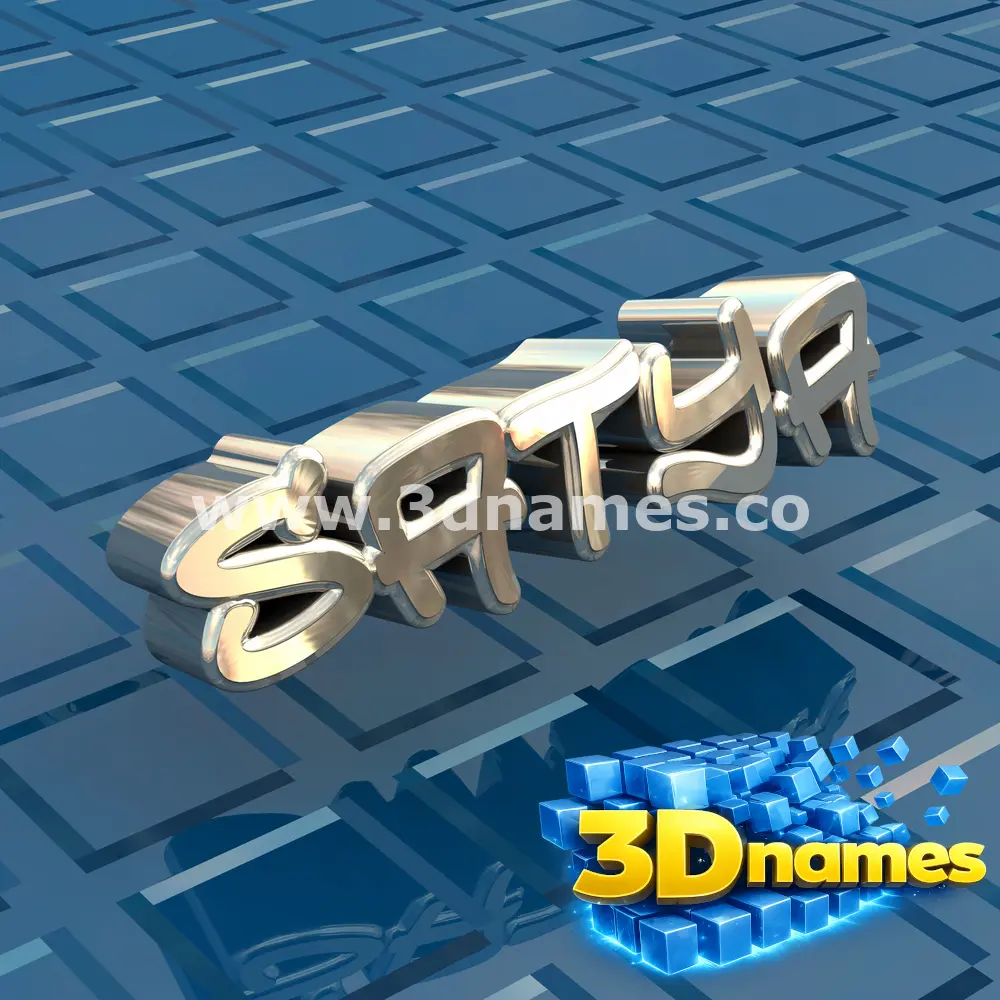 satya in Blue Bling style - 3D name wallpaper