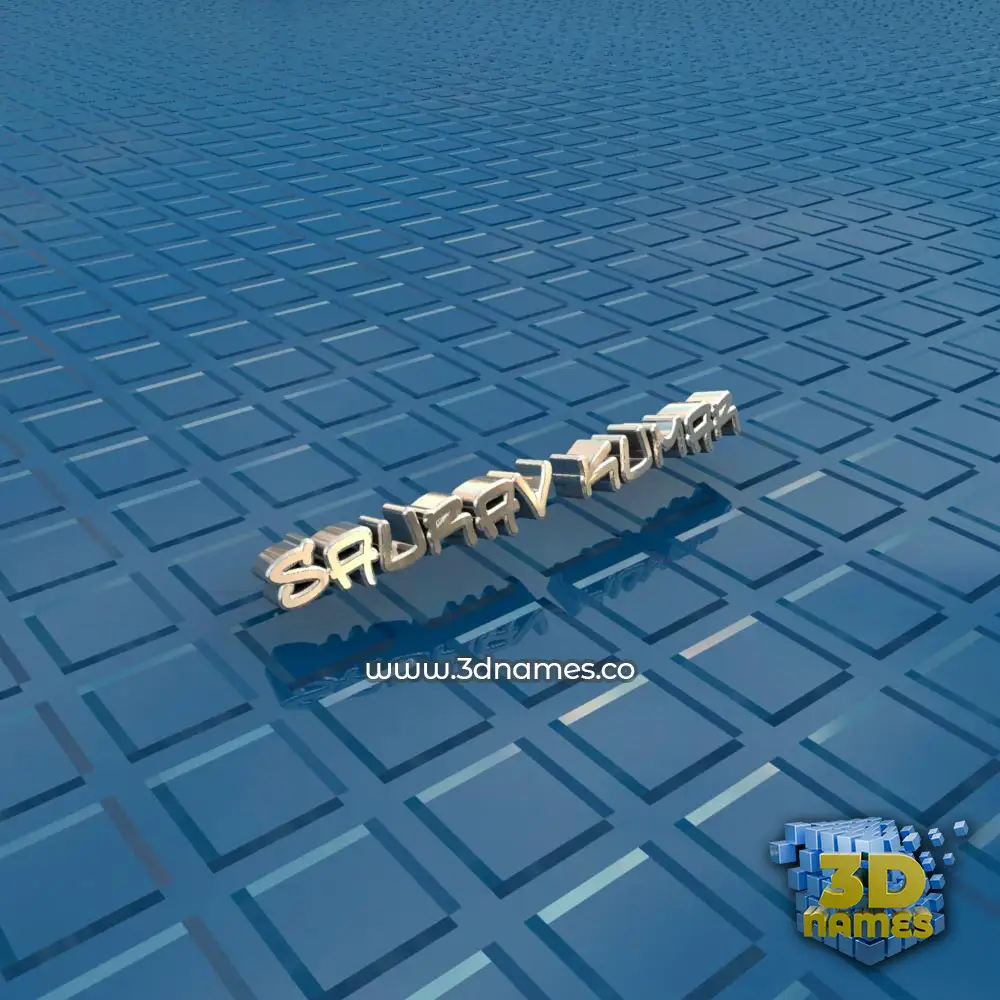 saurav kumar in Blue Bling style - 3D name wallpaper