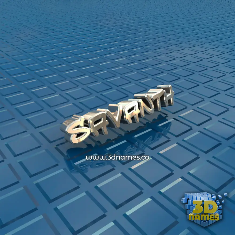 savanth in Blue Bling style - 3D name wallpaper