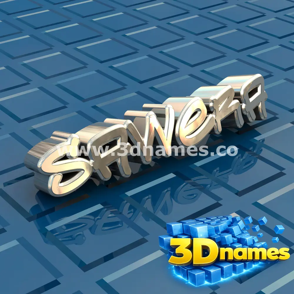 sawera in Blue Bling style - 3D name wallpaper