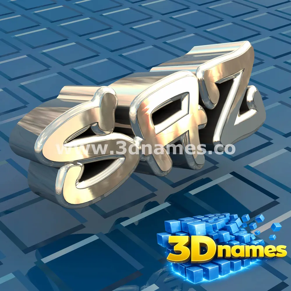 saz in Blue Bling style - 3D name wallpaper