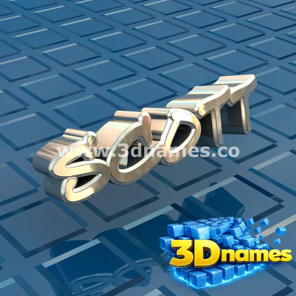 scott in Blue Bling style - 3D name wallpaper