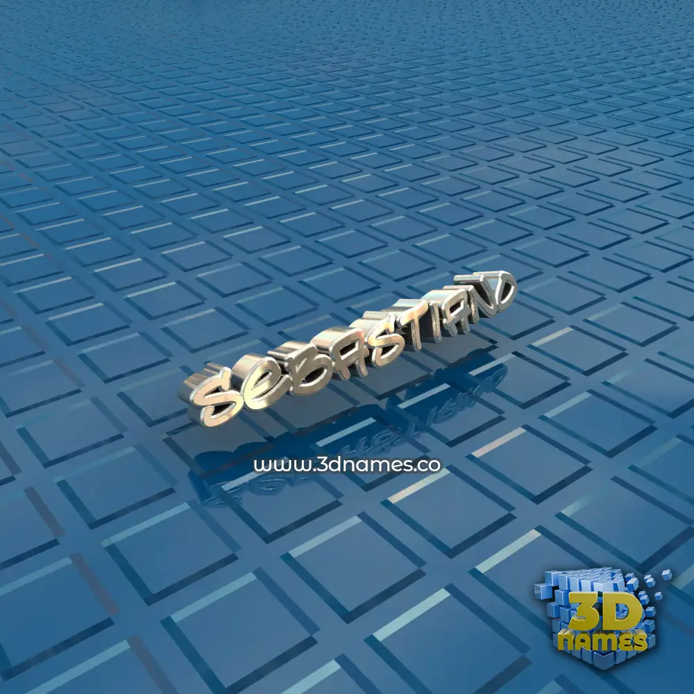 sebastiano in Blue Bling style - 3D name wallpaper
