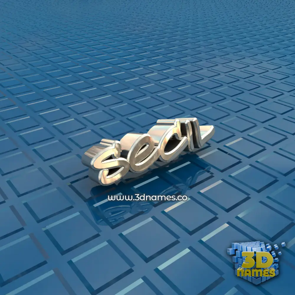 secil in Blue Bling style - 3D name wallpaper