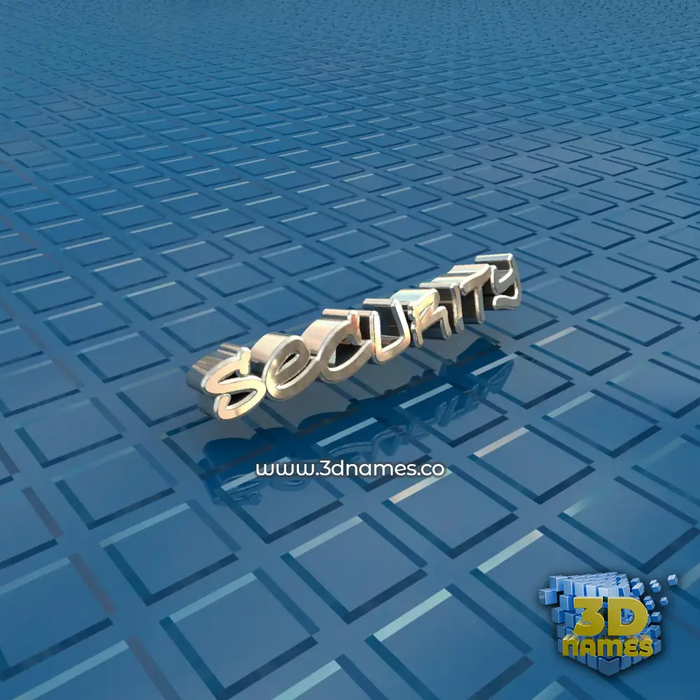 security in Blue Bling style - 3D name wallpaper
