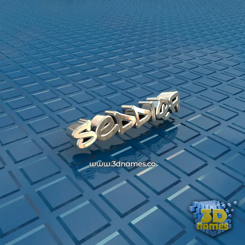seddiqa in Blue Bling style - 3D name wallpaper