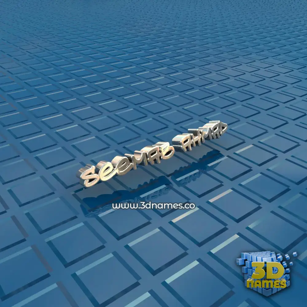 seemab ahmad in Blue Bling style - 3D name wallpaper
