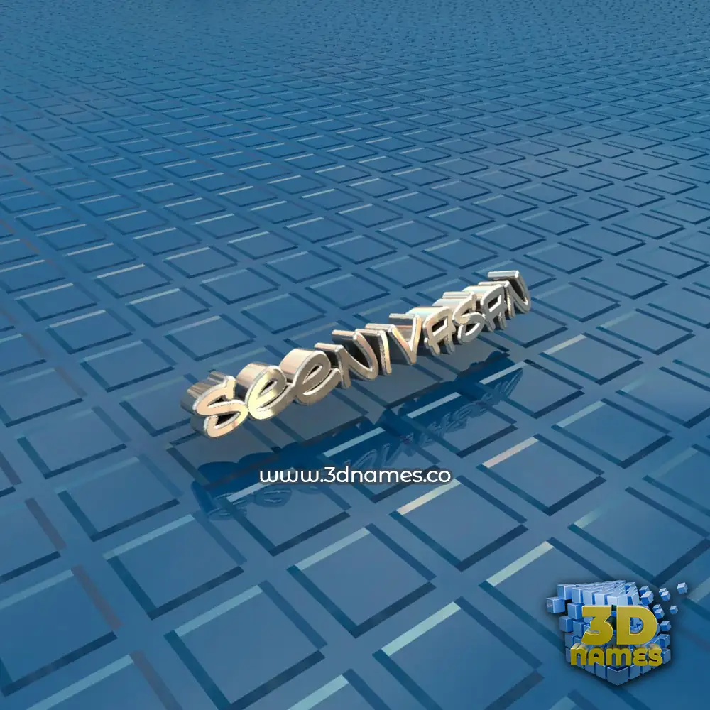 seenivasan in Blue Bling style - 3D name wallpaper