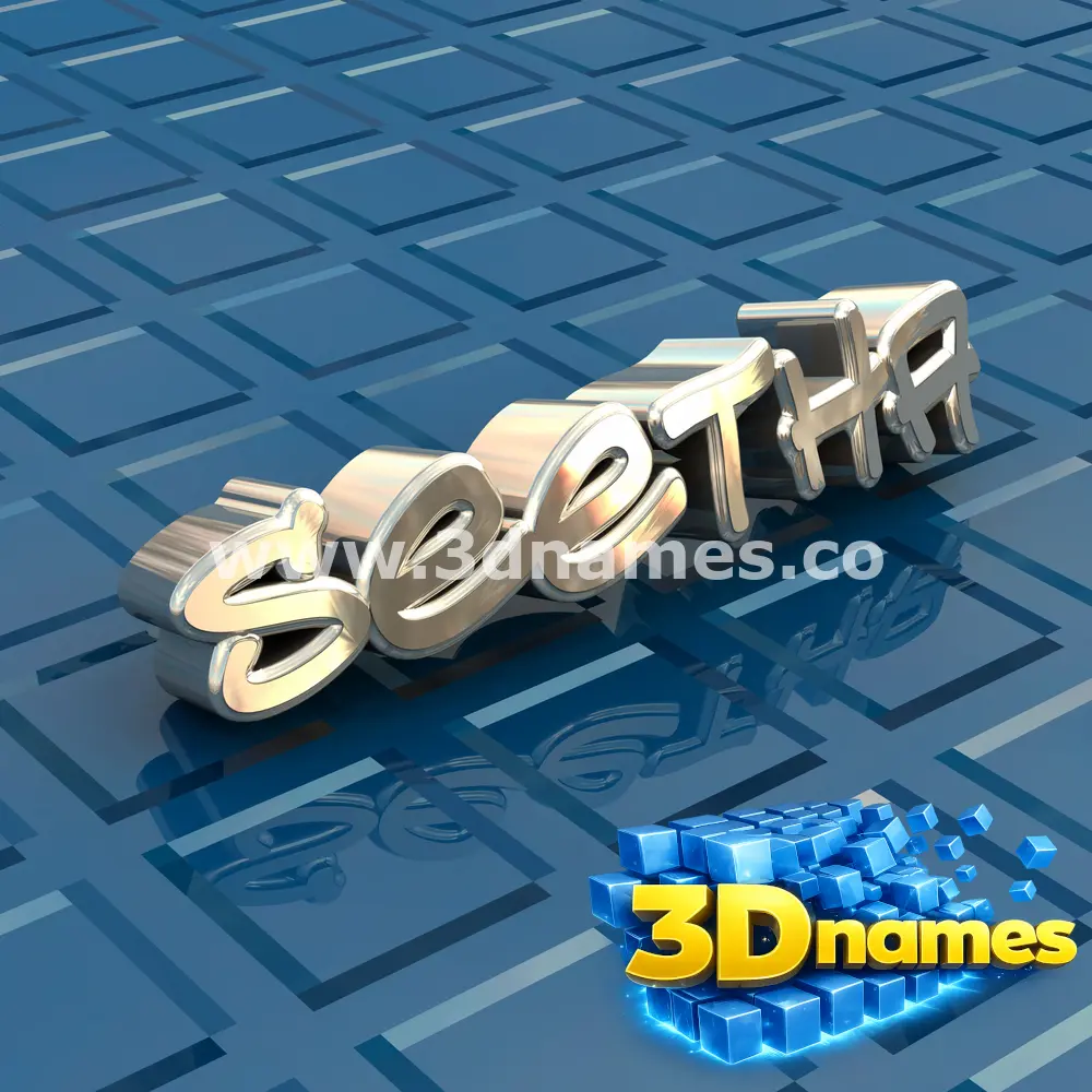 seetha in Blue Bling style - 3D name wallpaper