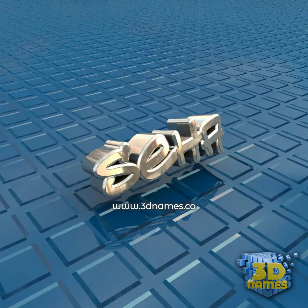 seha in Blue Bling style - 3D name wallpaper
