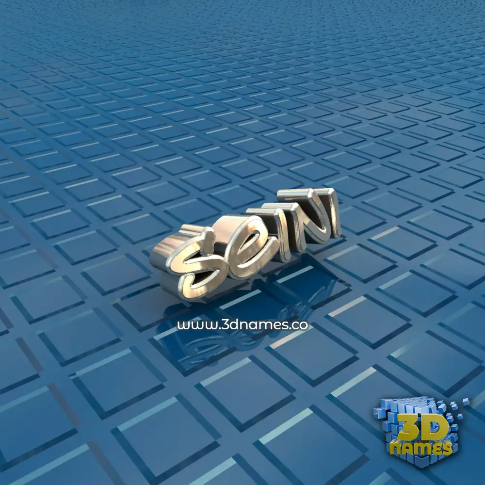 seini in Blue Bling style - 3D name wallpaper