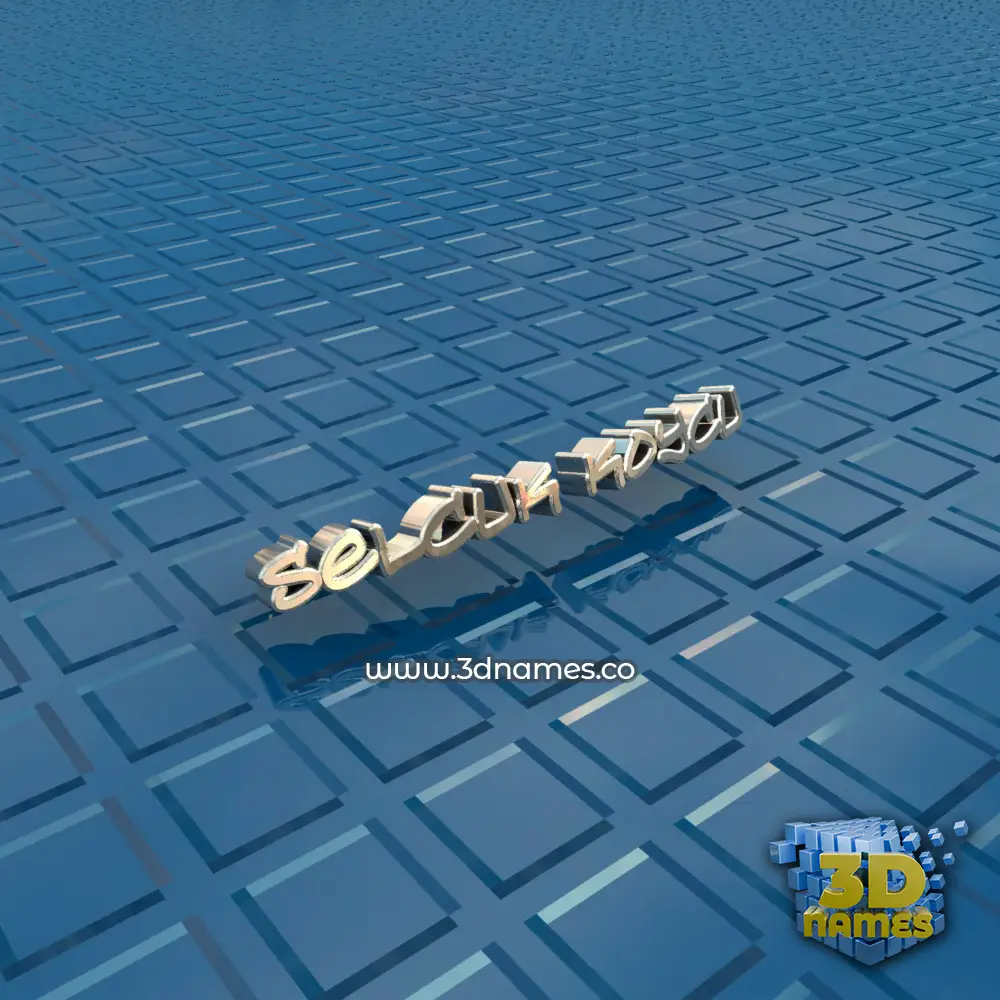 selcuk koycu in Blue Bling style - 3D name wallpaper