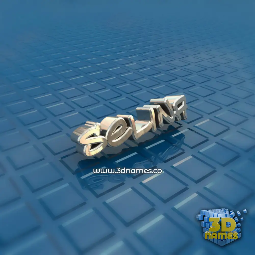 selina in Blue Bling style - 3D name wallpaper