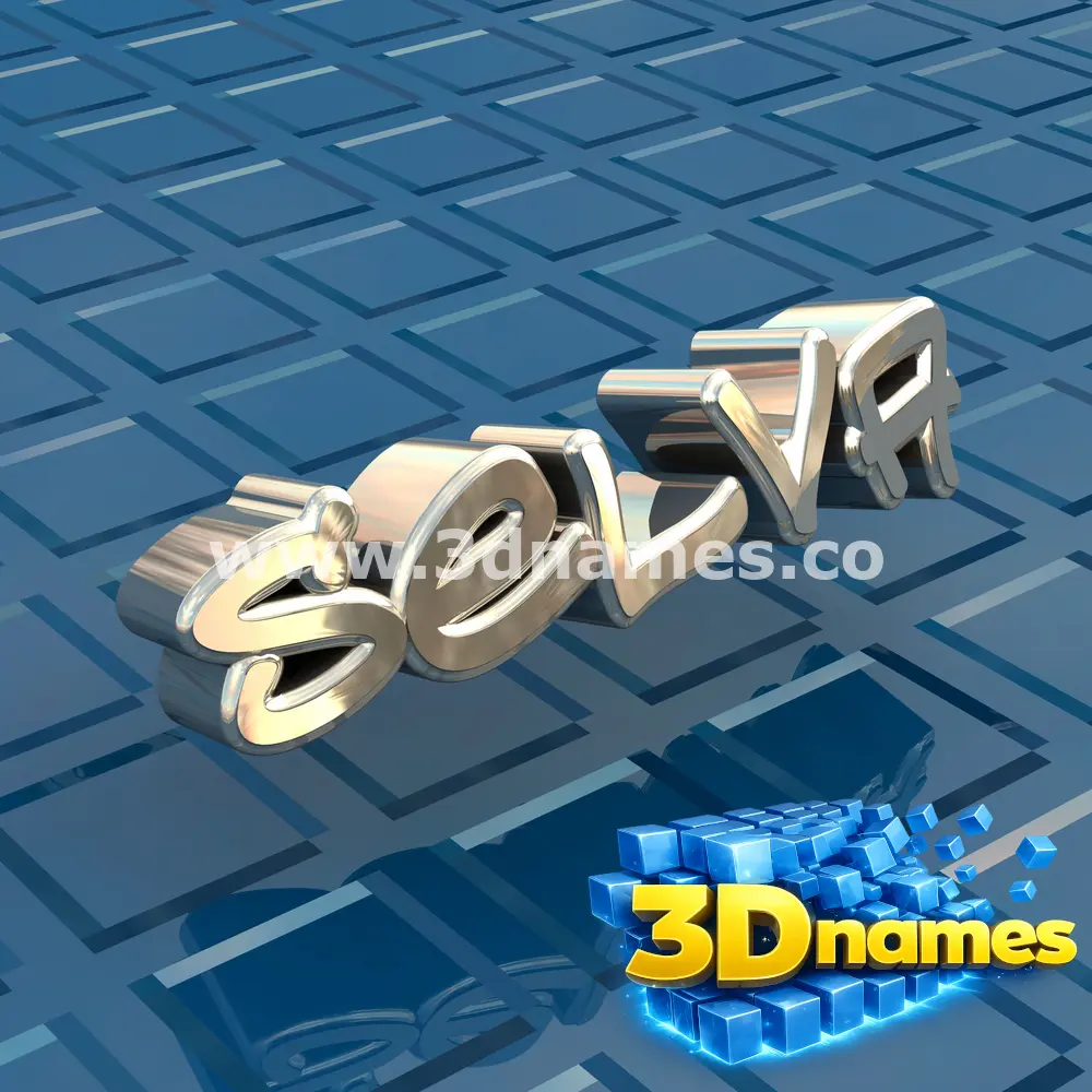 selva in Blue Bling style - 3D name wallpaper