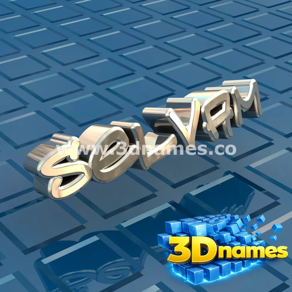 selvam in Blue Bling style - 3D name wallpaper