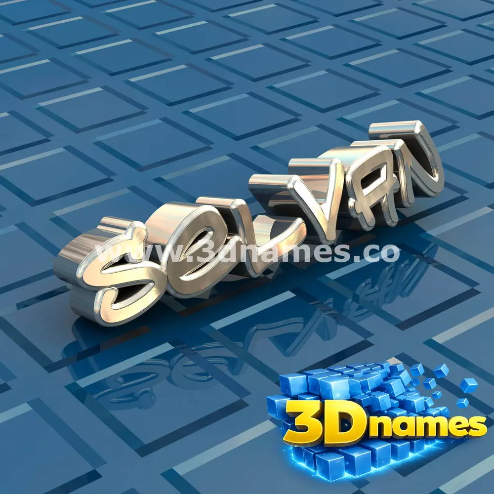 selvan in Blue Bling style - 3D name wallpaper