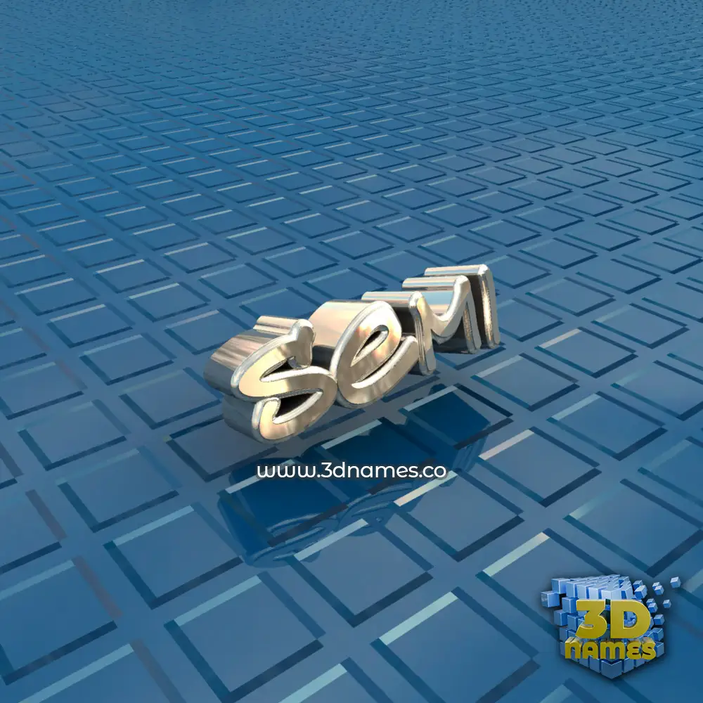 semi in Blue Bling style - 3D name wallpaper