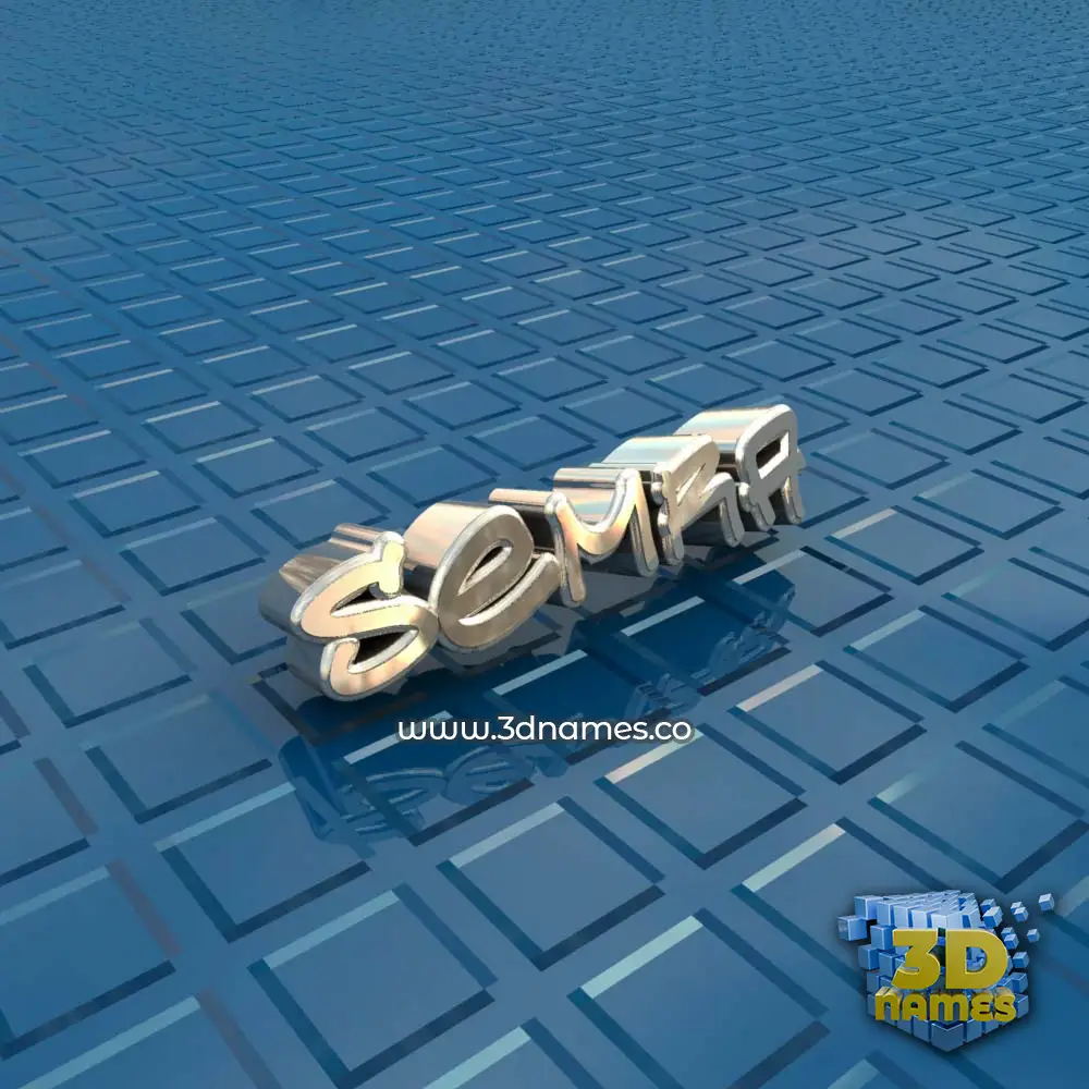 semra in Blue Bling style - 3D name wallpaper