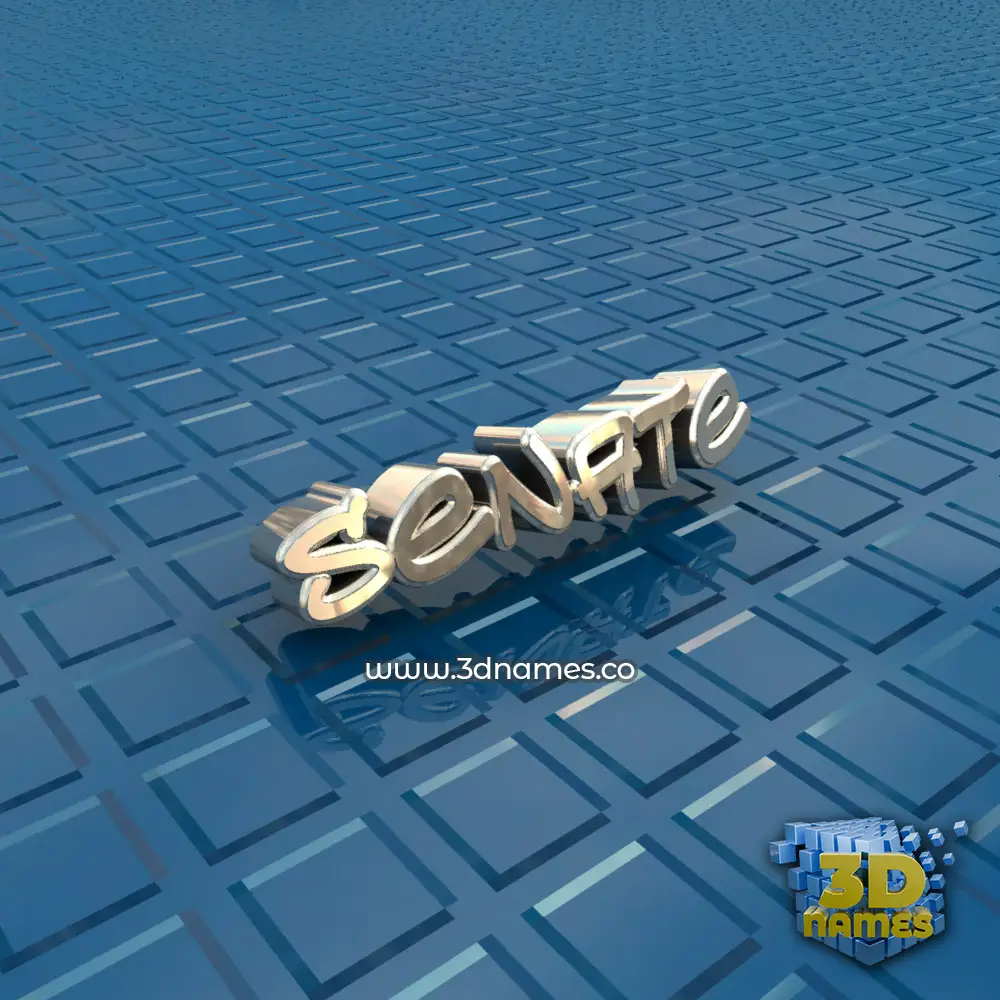 senate in Blue Bling style - 3D name wallpaper