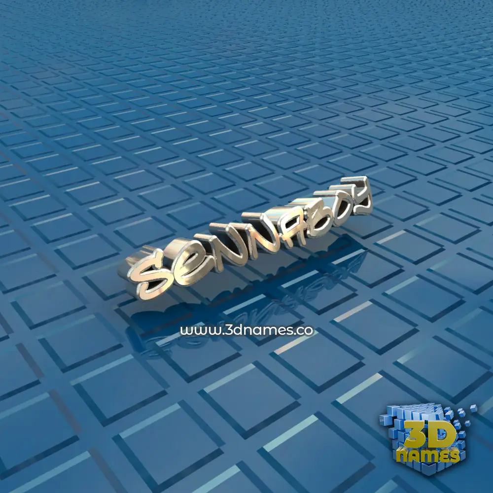 sennaboy in Blue Bling style - 3D name wallpaper
