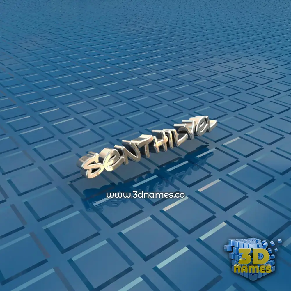 senthilvel in Blue Bling style - 3D name wallpaper