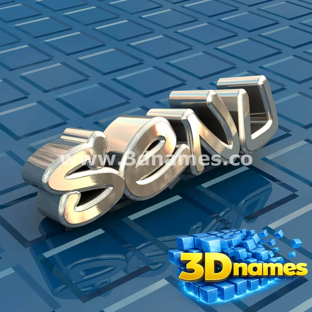 senu in Blue Bling style - 3D name wallpaper