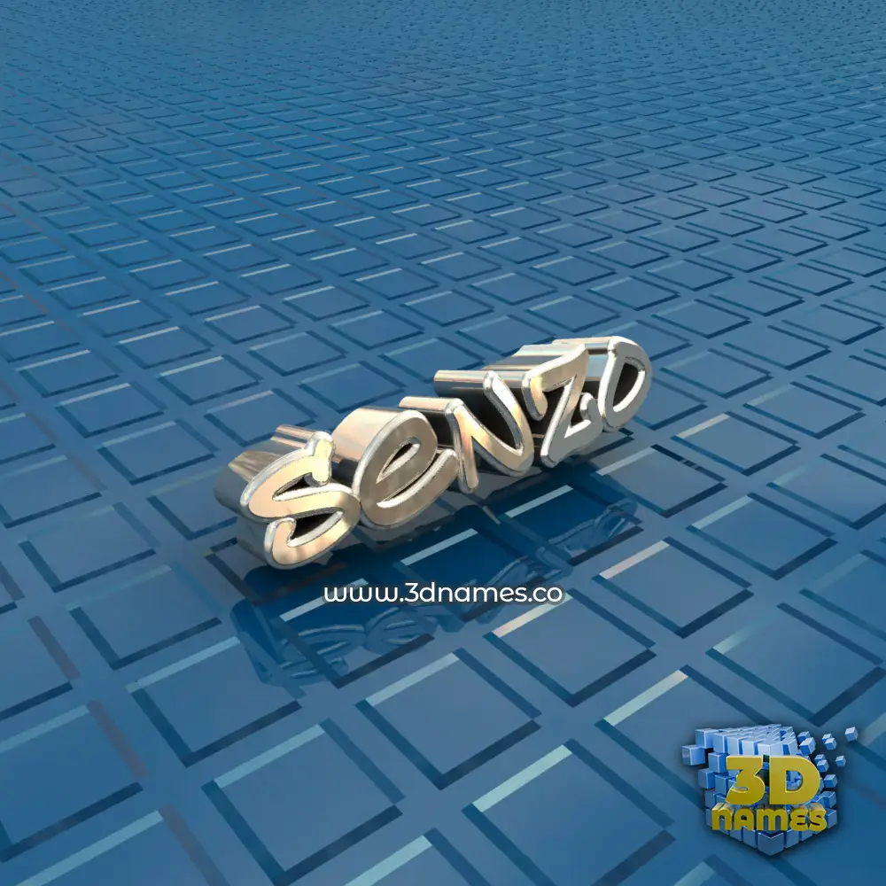 senzo in Blue Bling style - 3D name wallpaper