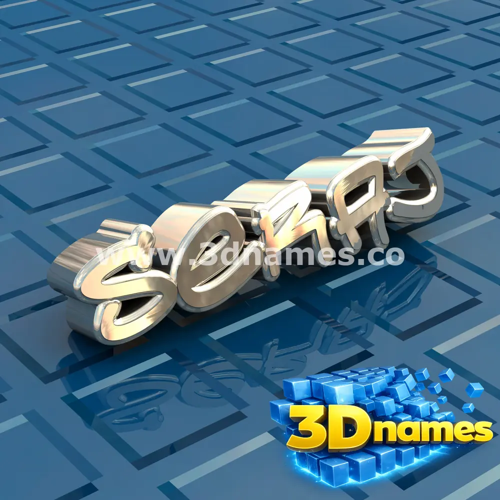 seraj in Blue Bling style - 3D name wallpaper