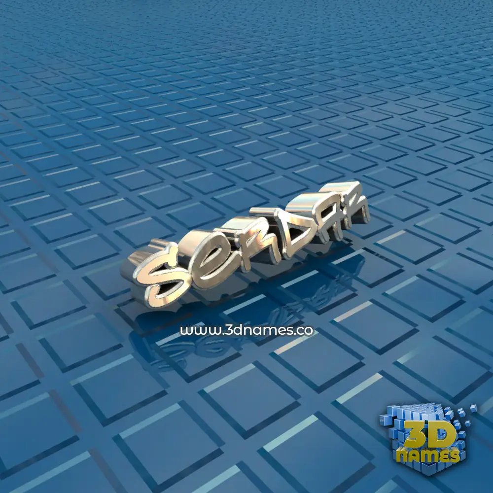 serdar in Blue Bling style - 3D name wallpaper