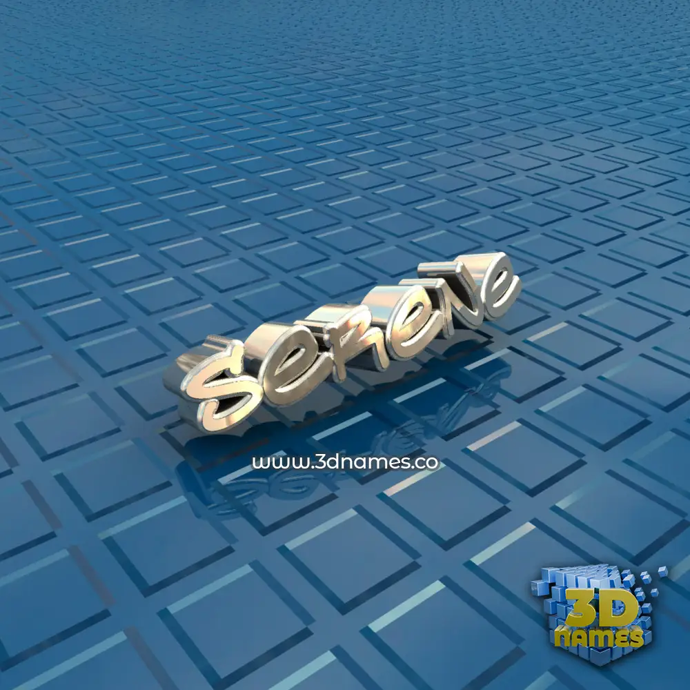 serene in Blue Bling style - 3D name wallpaper