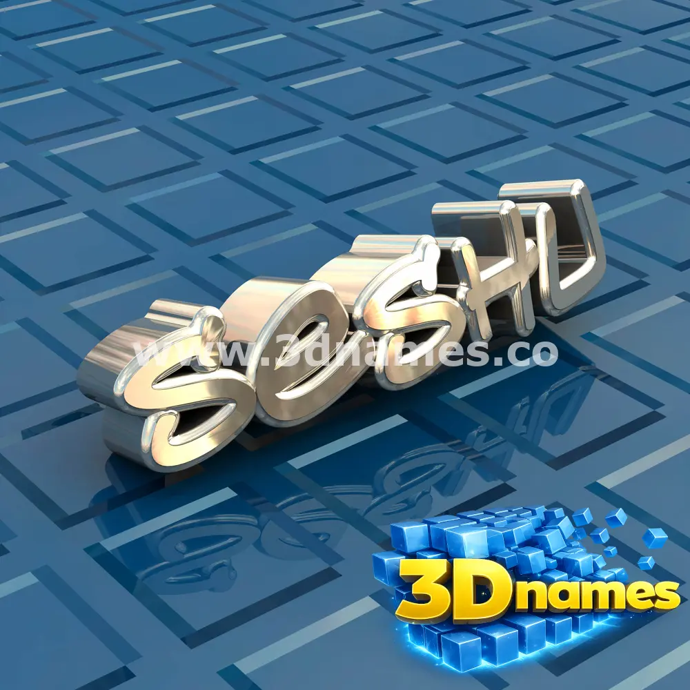 seshu in Blue Bling style - 3D name wallpaper
