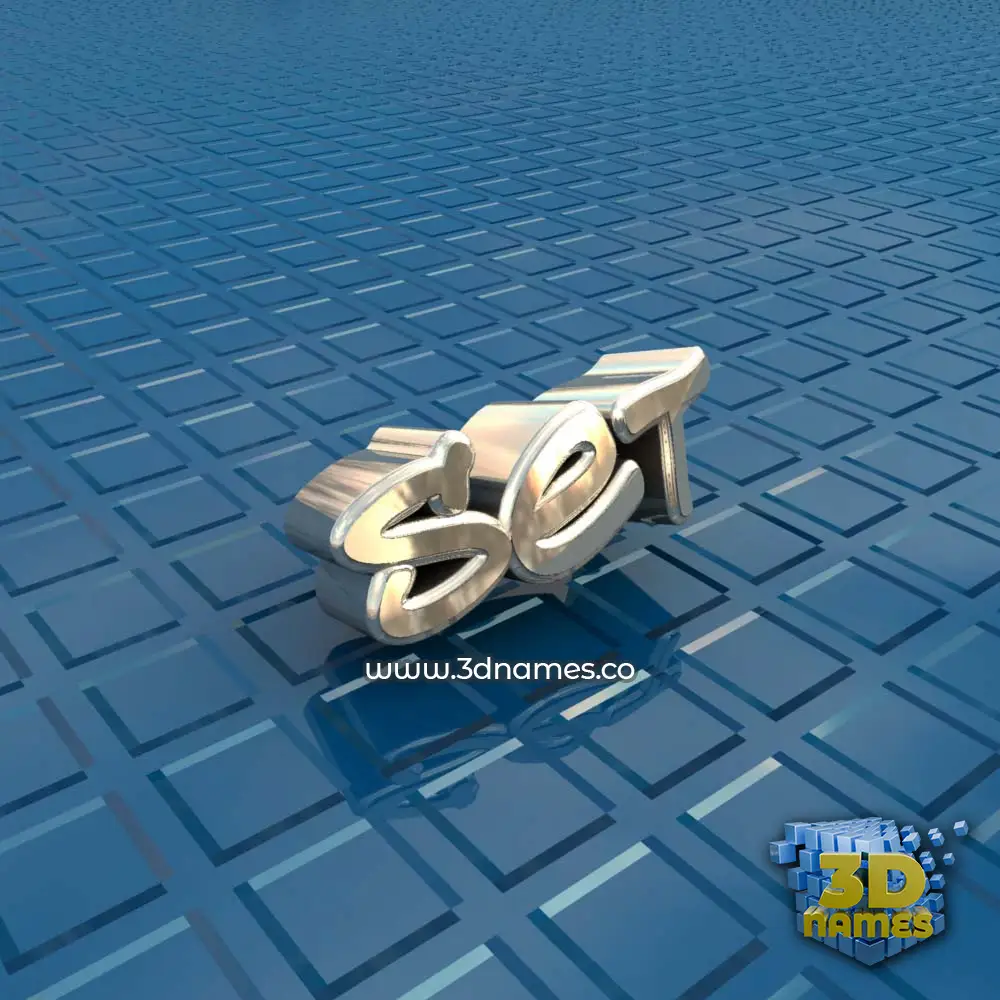 set in Blue Bling style - 3D name wallpaper