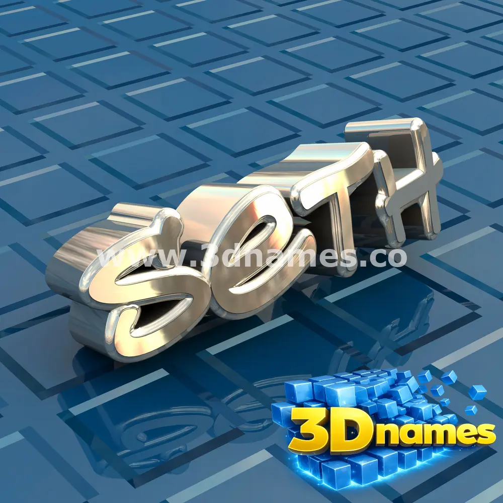 seth in Blue Bling style - 3D name wallpaper