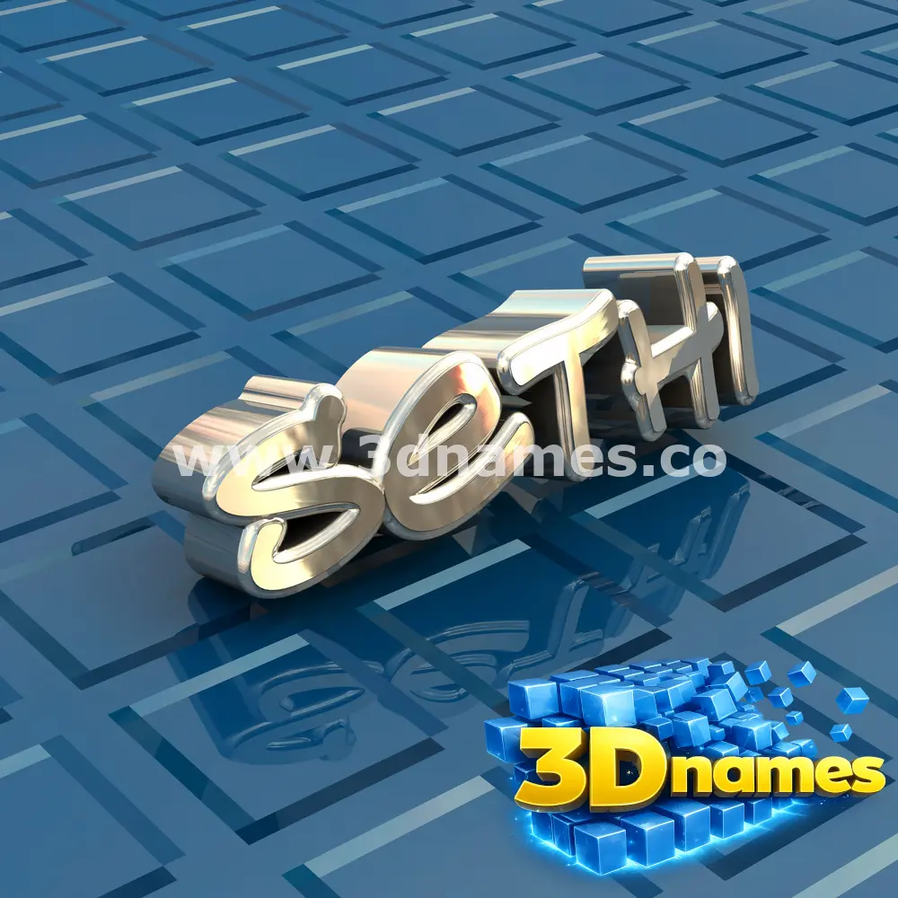 sethi in Blue Bling style - 3D name wallpaper