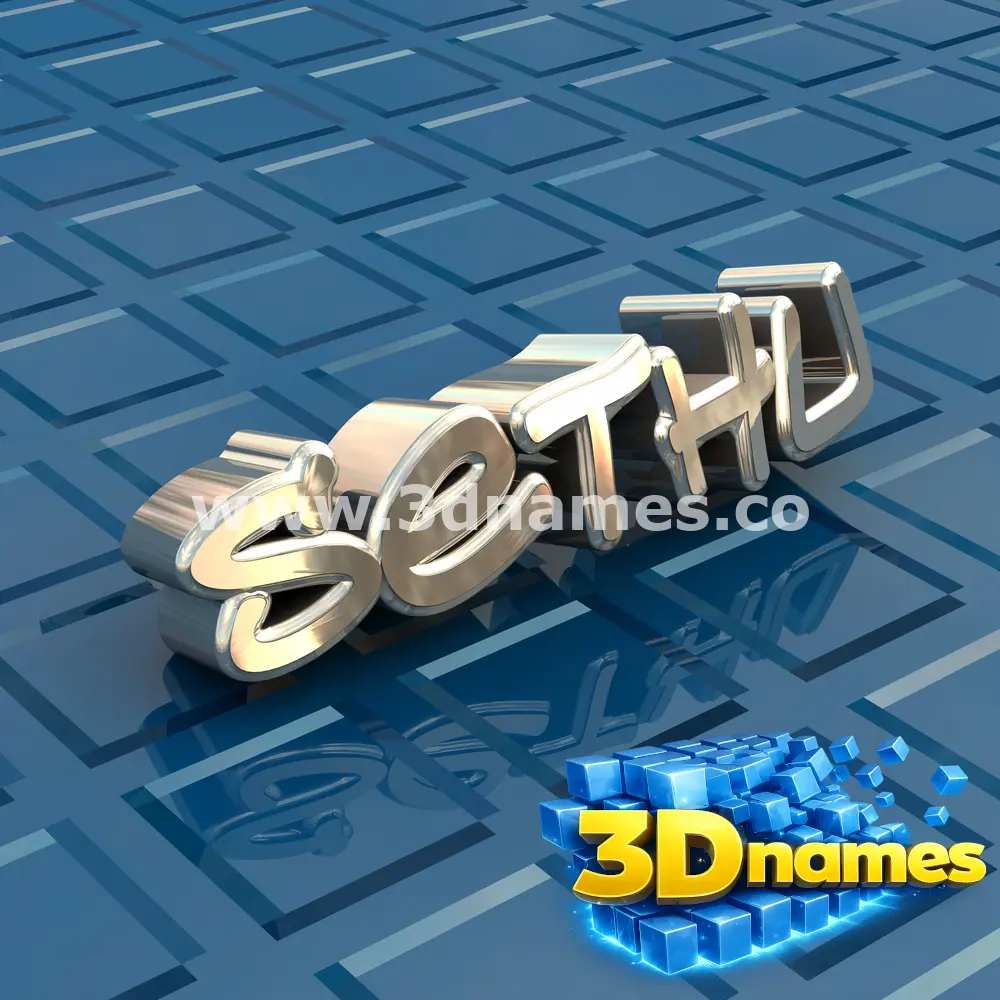 sethu in Blue Bling style - 3D name wallpaper