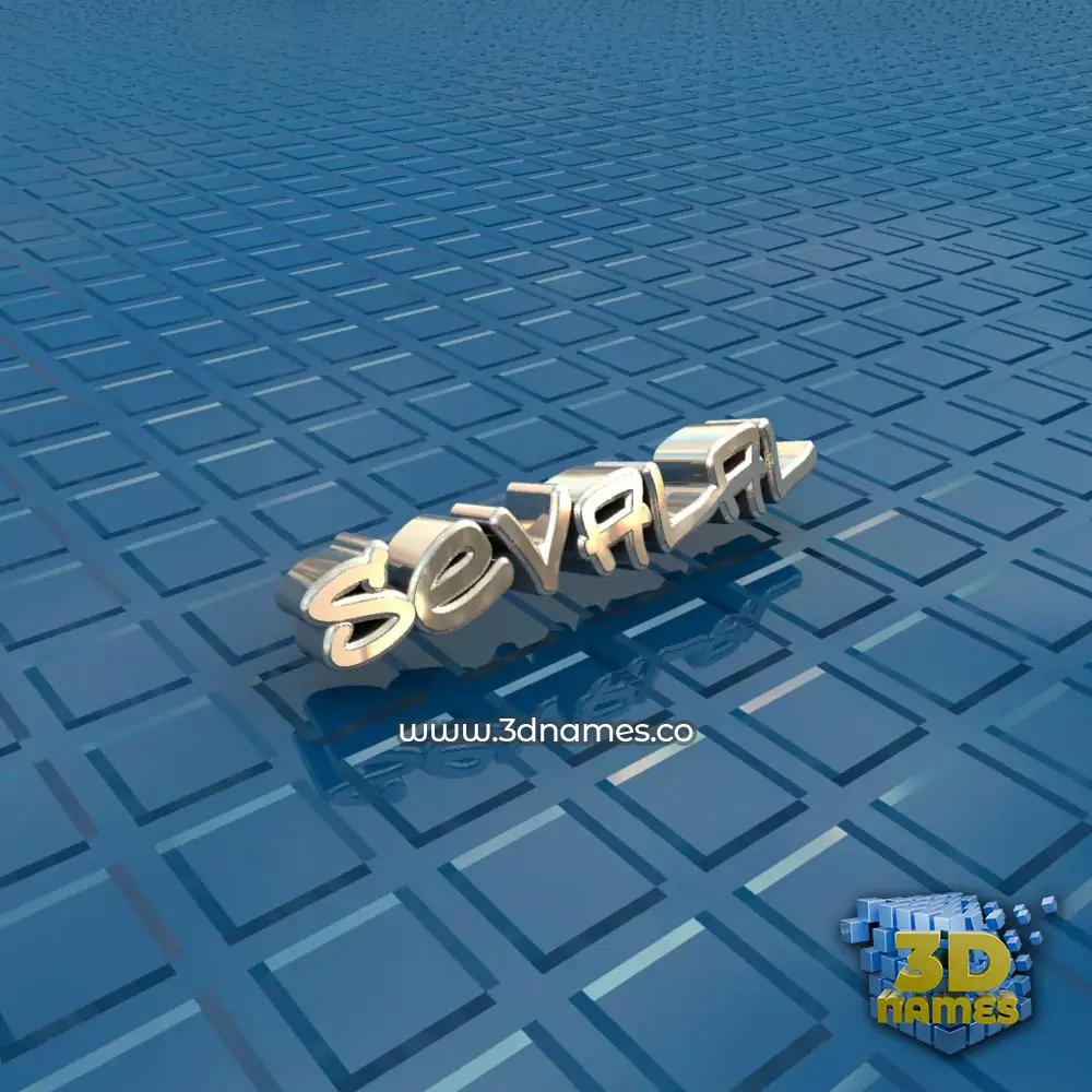 sevalal in Blue Bling style - 3D name wallpaper